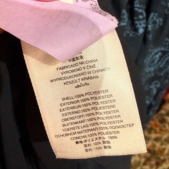 Michael Kors Navy Blue Paisley Tiered Lace Up Boho Cottage Maxi Dress Size M - Picture 7 of 9